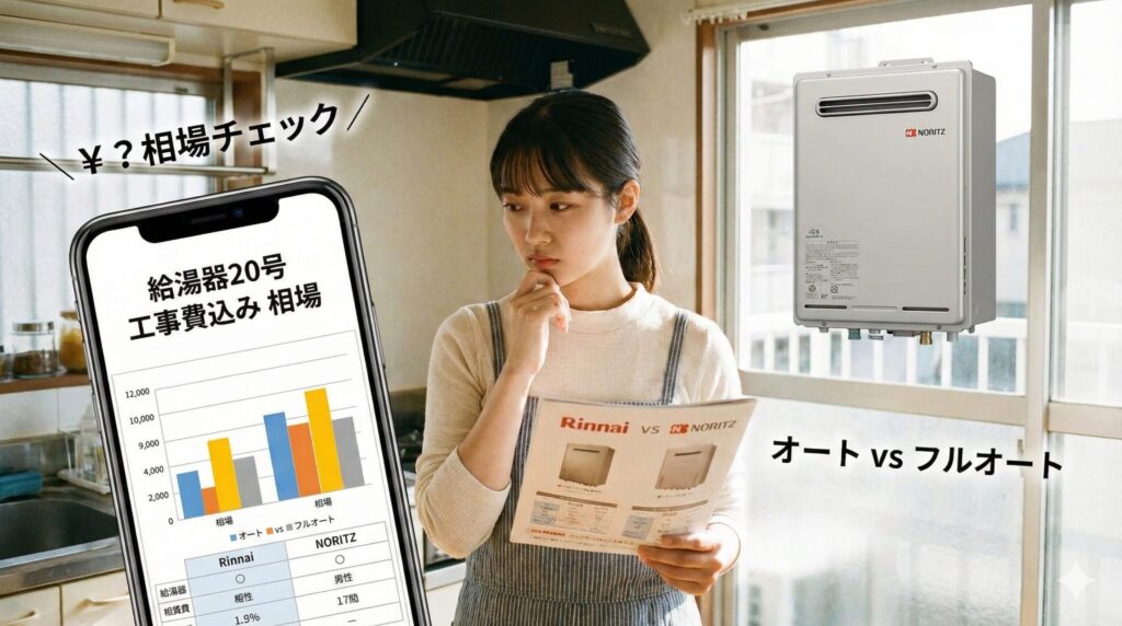 給湯器 20号 工事費込み 相場