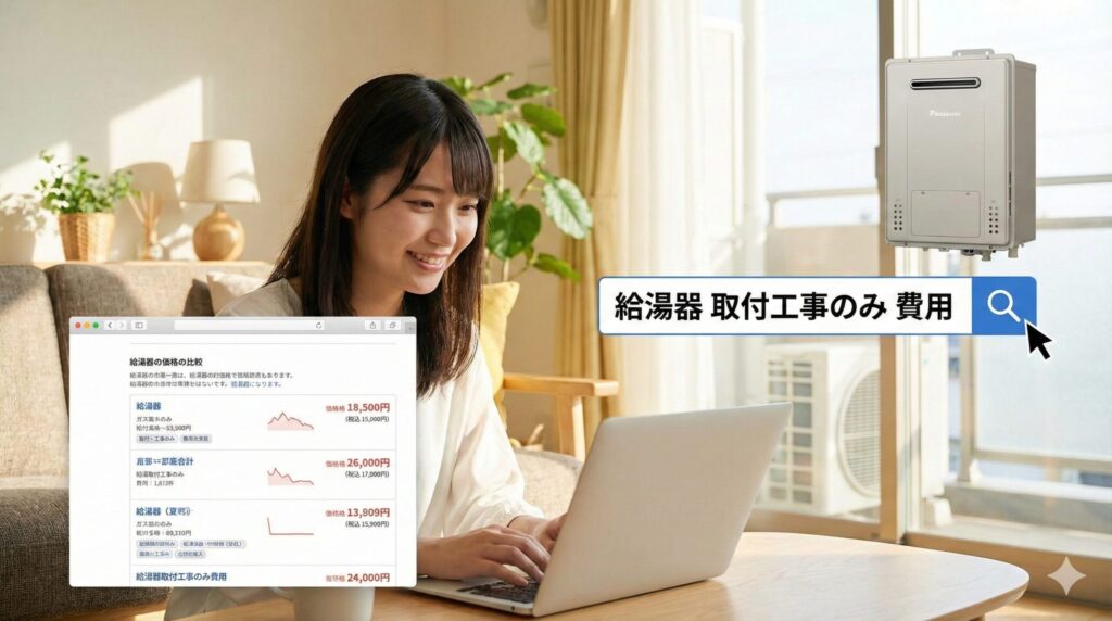 給湯器 取付工事のみ