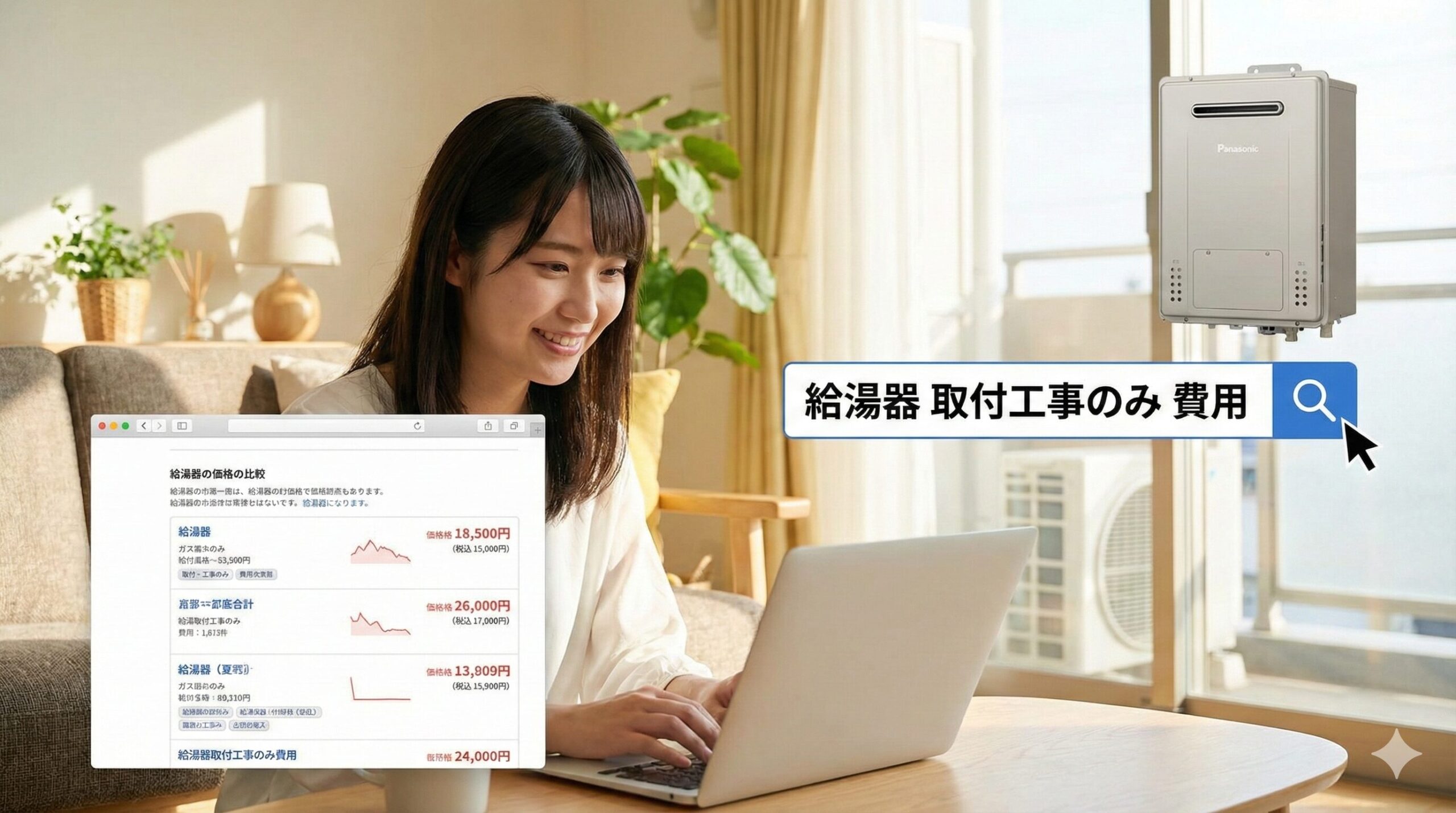 給湯器 取付工事のみ