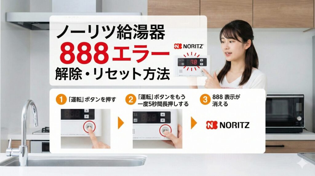 ノーリツ 給湯器 888 リセット方法