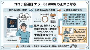コロナ給湯器 エラー88 解除方法