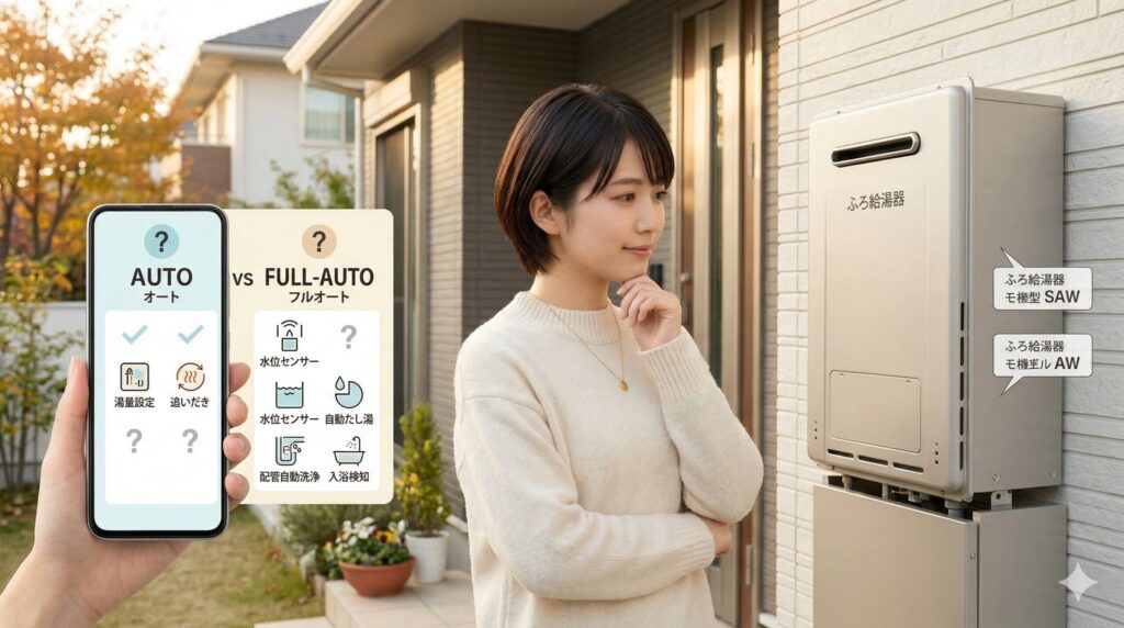給湯器オートとフルオートの違い